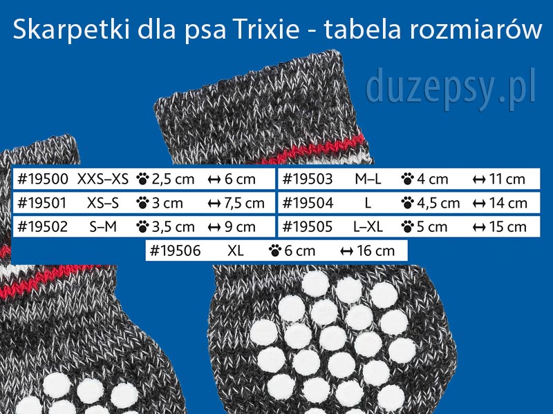 Skarpetki antypoślizgowe dla psa Trixie 2 szt